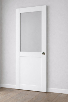 Porte Coulissante Atelier Blanc H204 x L93 cm sans meneau, Coquilles
