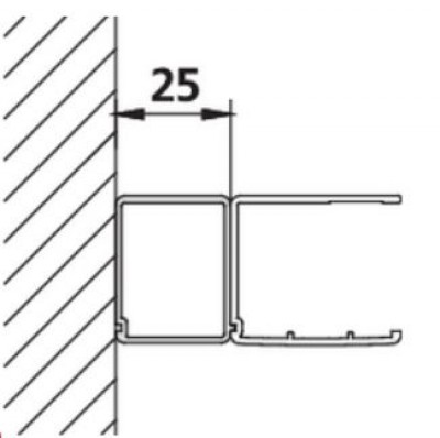 Profilé d'élargissement CC hauteur 2000mm argent