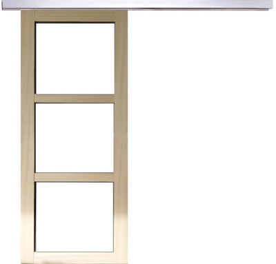 Porte Coulissante bois Ayous Vitrage transparent H204 xLl83 cm, Rail Alu