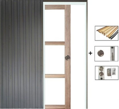 Porte Coulissante Frake Vitrage transparent H204 x L83 cm, Galandage, kit de finition