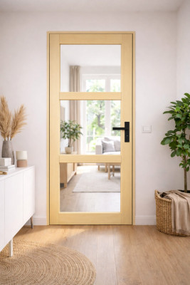 Bloc Porte Ayous Vitrage transparent H204 x L73 cm Côte Tableau P.Gauche,Poignee
