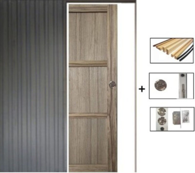 Porte Coulissante Frake 3 Panneaux H204 x L73 cm, Galandage, kit de finition