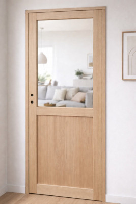 Bloc Porte Atelier placage chene H204 x L73 cm Côte Tableau P.Droite