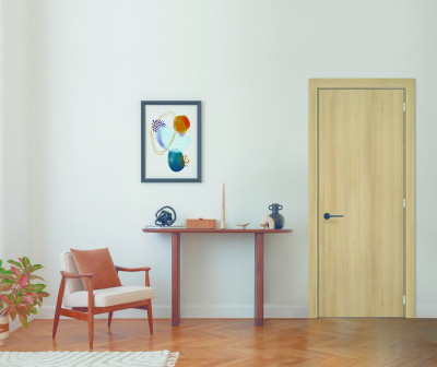 Bloc porte Honey Oak H204 x L73 cm Côte Tableau P.Gauche