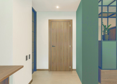 Bloc porte Light Walnut H204 x L93 cm Côte Tableau P.Gauche