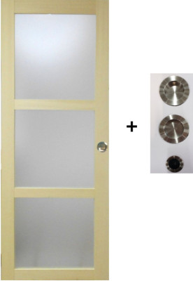 Porte Coulissante Ayous Vitrée H204 x L83 cm, coquilles, tire doigt
