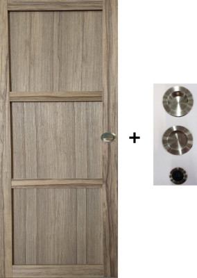 Porte Coulissante Frake 3 Panneaux H204 x L73 cm, coquilles, tire doigt