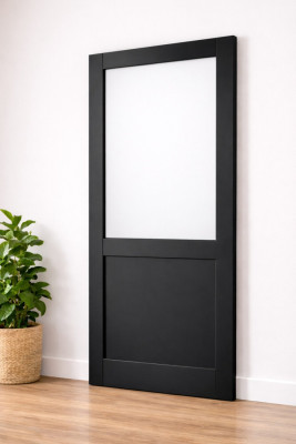 Porte Coulissante Atelier Noir H204 x L63 cm, Galandage, kit finition