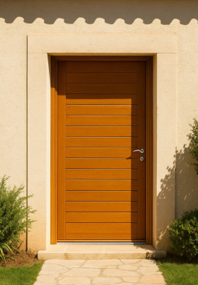 Porte d'entree Bois Pleine, Laura, H,215xl,90 Côte Tableau p, Gauche, Poignee, Barillet