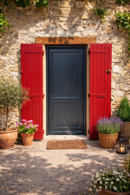 Porte d'entrée Bois Pleine Elina, H.215xl.90 cm Côte Tableau, p.Droit