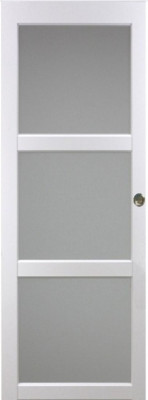 Porte Coulissante Kenya blanc Vitrée H204 x L73 cm, Coquilles