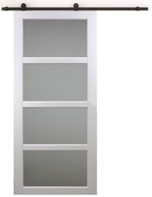 Porte Coulissante Tana blanc Vitrée H204 x L93 cm, Rail roulettes