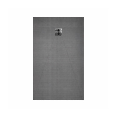 Receveur de Douche à Carreler 120x90cm avec Bonde à Sortie Verticale - Grille Inox Chrome