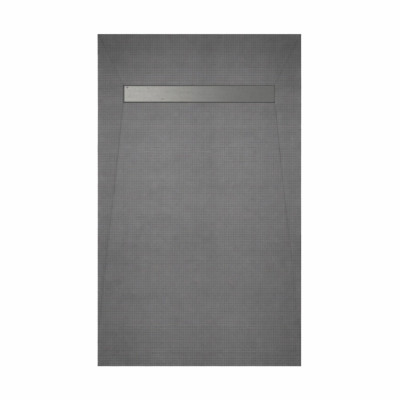 Receveur de douche à carreler 160×80 cm avec bonde écoulement linéaire – Grille finition chrome