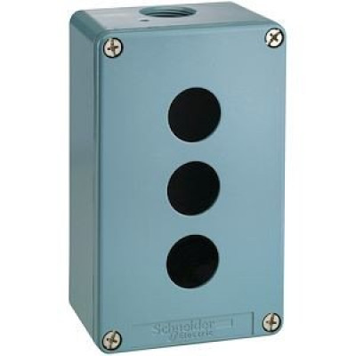 Boîte à boutons vide - Métallique 3 perçages Ø22mm - SCHNEIDER ELECTRIC - XAPM3203