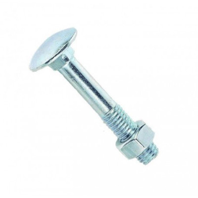 Boulon bois tête ronde collet carré zingué blanc 5x20 mm boîte de 500 Viswood