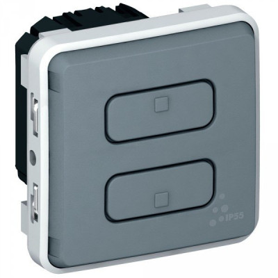 Interrupteur étanche - Va-et-vient 10A Plexo gris - LEGRAND - 069503