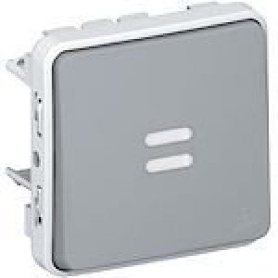 Interrupteur va-et-vient étanche lumineux - Gamme Plexo Gris - LEGRAND - 069514