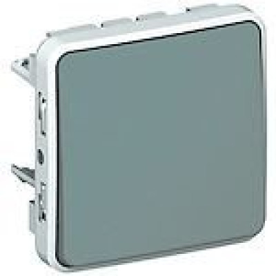 Bouton poussoir étanche lumineux - Gamme Plexo Gris - LEGRAND - 069521