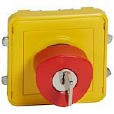 Commande de coupure d'urgence étanche - Déverrouillage par clé - LEGRAND - 069548