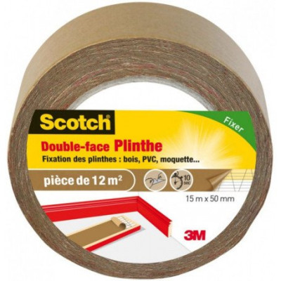 ADHESIF DOUBLE FACE 15 M x 50 MM PLINTHES SCOTCH 3M