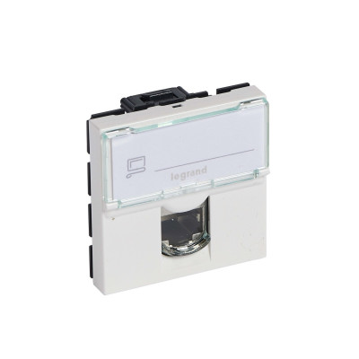 Prise RJ45 catégorie 6A STP à blindage métal Mosaic 2 modules - blanc LEGRAND