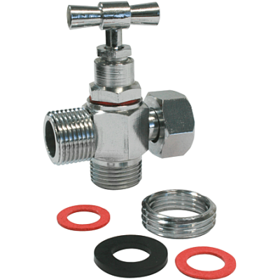 ROBINET EQUERRE ARRET WC CLAPET 12x17 3 VOIES SOMATHERM