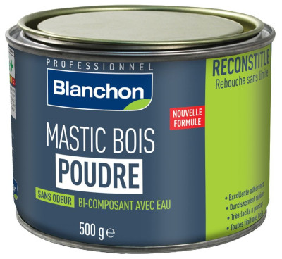 MASTIC A BOIS POUDRE 500 GR BOIS BLANC BLANCHON