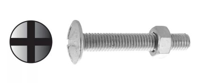 Boulons poêlier 4x20 mm zingué boîte de 500 Viswood