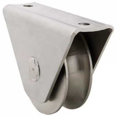 Roue gorge U sur roulement pour portail 16 mm en applique Ø200 mm ESTEBRO