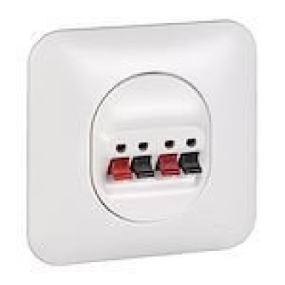 Prise haut-parleurs 2 sorties - Bornes à ressorts - SCHNEIDER ELECTRIC - S260488