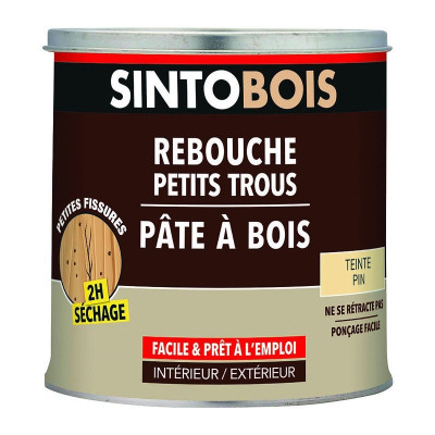 Pâte à bois Rebouche imperfections Pin Pot 500 g SINTO