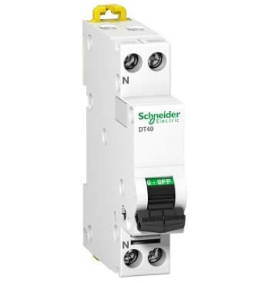 Disjoncteur Prodis DT40N - 1P+N 10A Courbe D - SCHNEIDER ELECTRIC - A9N21375