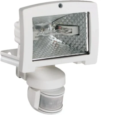 Projecteur halogène avec détecteur infrarouge - 120W Blanc - HAGER - 52038