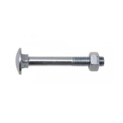 Boulons tête ronde collet carré japy acier zingué blanc partiellement filetés 7x60 boîte de 100 Viswood
