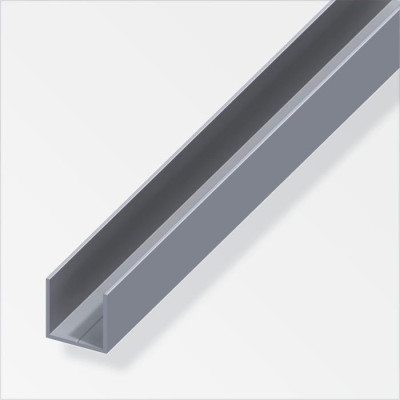 Profilé U carré 19.5 mm aluminium brut 2.5 m ALFER