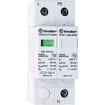 Parafoudre Type 2 - Monophasé avec varistor et éclateur - FINDER - 7P2282751020