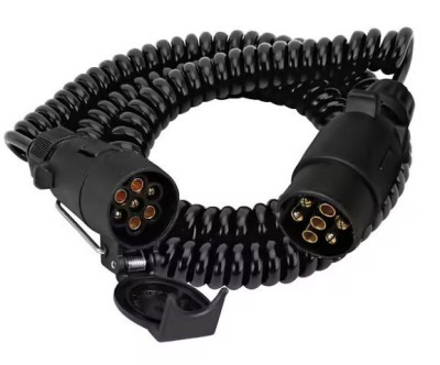 Rallonge spirale 5 m cable 5 conducteurs fiche male - femelle 7 plots COGEXC