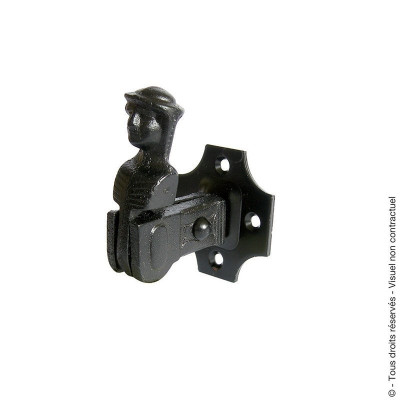 ARRET DE VOLET BERGERE SUR PLATINE 4 TROUS A VISSER NOIR AFBAT