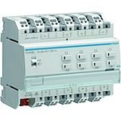 Module de sortie KNX 8 canaux pour volets roulants et stores 230V HAGER - TXA628C