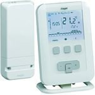 Kit Thermostat d'Ambiance Programmable radio avec récepteur mural HAGER - EK560