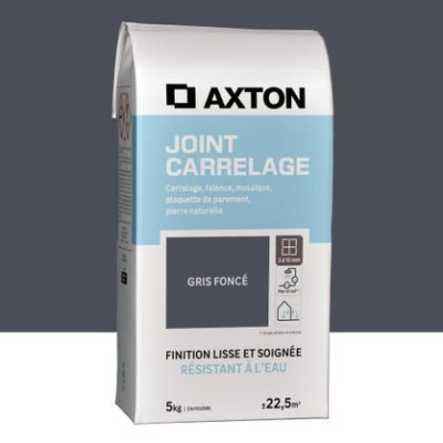 Joint poudre carrelage / mosaique superieur a 3mm gris fonce 5 KG AXTON 