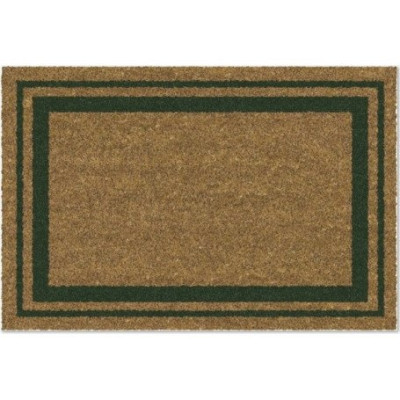 Tapis coco naturel épaisseur 15 mm 40x60 cm bordure verte ID GROUP