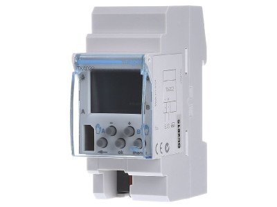 Interrupteur horaire programmable KNX 2 voies cycle 7 jours hebdomadaire HAGER - TXA022