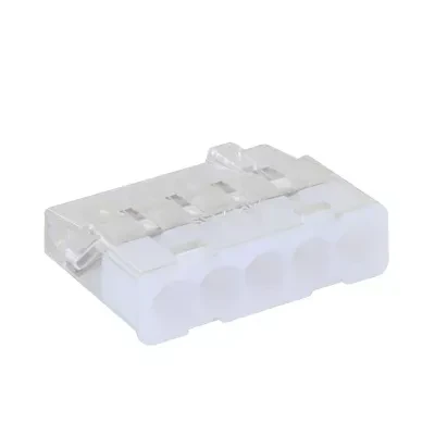 BORNE CONNEXION TRANSPARENTE RIGIDE 5 ENTREES BOITE DE 100 BLM