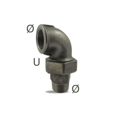 COUDE UNION MALE FEMELLE 33x42 NOIR 11/4 CODITAL