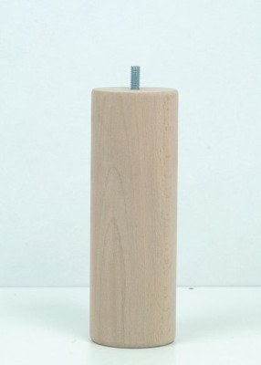 Pied ce Lit/Sommier Cylindrique Fixe Hêtre Brut Blanc/Beige 20 cm CIME