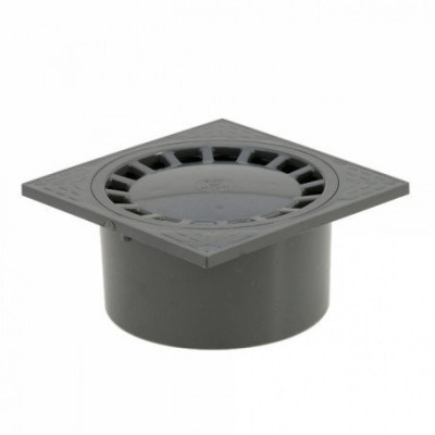 Siphon de cour à emboiture incorporée verticale pvc noir 150x150 mm GIRPI