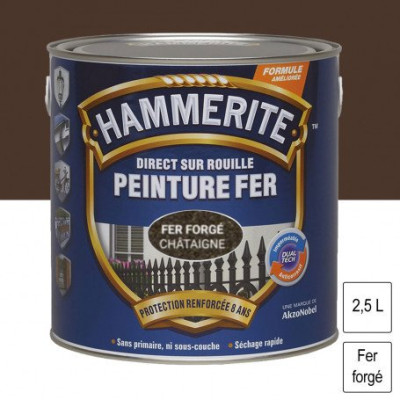 Peinture Direct sur Rouille Forge Chataîgne 2,5 L HAMMERITE