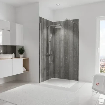 Panneau mural DecoDesign 100x210 cm béton lot de 2 SCHULTE